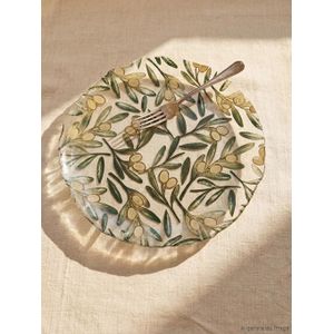 LC Waikiki Olive Printed Glass Serving Tray
