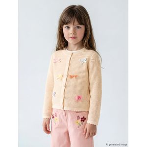 LC Waikiki Girl's Bow Embroidered Knit Cardigan