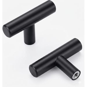 10 pcs Cabinet Knobs 2 Inch - Brushed Brass Drawer Knobs Single Hole Gold T Bar Hardware Drawer Pulls for Kitchen Cabinets and Dressers