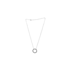 3Diamonds Stainless Steel Circular Pendant Necklace For Women  Gold Silver