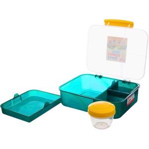 Camel Lunch Box, BPA Free, 5 Compartments, Food Storage Container, Secure Lid, Portable Meal Organizer, Reusable Bento Carrier for School, Office, Travel, Picnic, Kitchen, Durable Daily Use Green