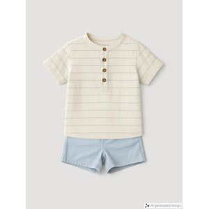 LC Waikiki تي شيرت وشورت عنق الطاقم للأولاد، مجموعة من 2