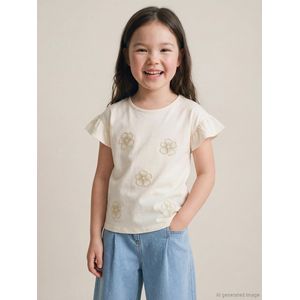 LC Waikiki Floral Embroidered Girl's T-Shirt