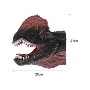Dinosaur Hand Puppets Adults Rubber Dinosaur Head Puppet 3D Realistic TRex Triceratops Dilophosaurus Hand Puppets Soft Animal Head Puppet for Role Play Halloween Party Decor Supplies