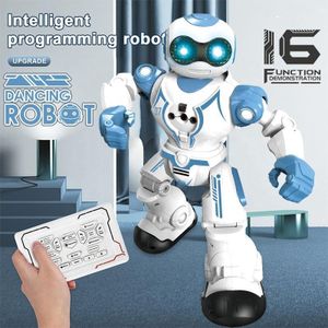 16-Function Smart Robot Toy (27 CM) – Interactive Walking, Sliding, Dancing & Audio – Dual Remote & Gesture Control – LED Eyes, Programming Mode, Storytelling & Educational Features – USB Rechargeable ABS Build (Shape & Color May Vary)
