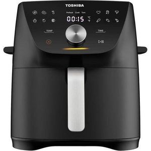 Toshiba قلاية هوائية ، ديجيتال، 1850 وات، 7.4 لتر، مؤشر ضوئي رقمي وسلة غير لاصقة، AF-74CP1VREG(H) - اسود