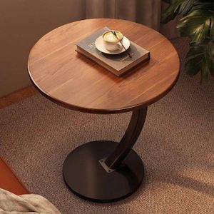 Modern Side Table with Wooden Top and Metal Base – Bedside or Coffee Table for Small Spaces