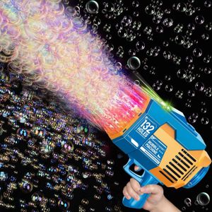 132 hole bubble gun machine with lights and bubble solution summer toy for toddlers children and adults bubble blaster for weddings and birthdays outdoor and indoor use
