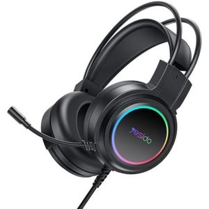 Yesido EK05 RGB Gaming Headset with Microphone – 50mm Drivers, Noise-Cancelling Mic, USB Plug & Play