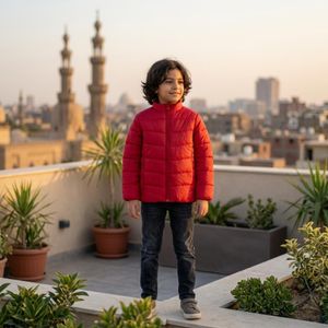 Fabyo جاكيت شتوي للبنات - أحمر