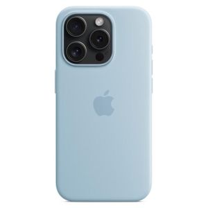 Apple iPhone 15 Plus Silicone Case With MagSafe Light Blue