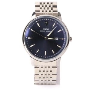 Ibso ساعة كلاسيكية للرجال - مصنوعة من الفولاذ المقاوم للصدأ - لون فضي - تقويم