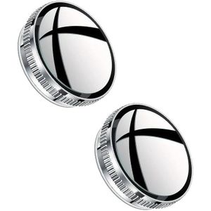 مرايا النقطة العمياء للسيارات - مرآة رؤية خلفية محدبة مقاومة للماء وقابلة للدوران 360 درجة للسيارات العالمية - (غطاء محرك السيارة والبكرة - قطعتان)