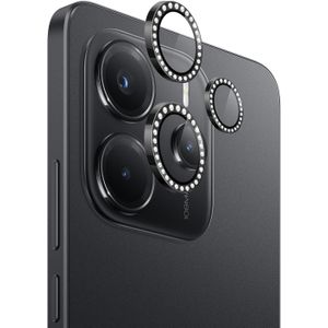 واقي عدسة الكاميرا لموبايل شاومي ريدمي نوت 14 شبكة الجيل الرابع 4G (ليس شبكة الجيل الخامس 5G)، واقي معدني بحلقة فردية من الزجاج المقوى بدرجة صلابة 9 مناسب للجراب ومضاد للخدش من دلع موبايلك، أسود ماسي