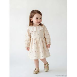 LC Waikiki Peter Pan Collar Floral Baby Girl's Gabardine Dress