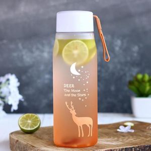 An Elegant And Practical Water Bottle With A Deer Design, 500Ml.Orange