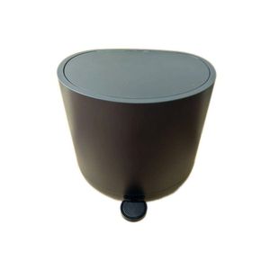 Zinnia 5L Half Round Black Plastic Pedal Bin with Soft Close