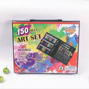 Complete 150-piece art drawing and coloring set with storage bag