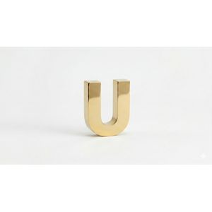 أبليك حائط مضيء حرف U - إضاءة ديكورية مودرن - ذهبي وفخم