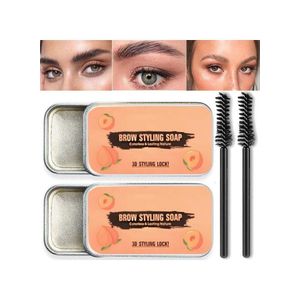 2 Pack Soap Brow Kit â€“ Waterproof Long Lasting Styling Pomade, Smudge-Proof Brow Makeup Balm for Natural Feathery Look