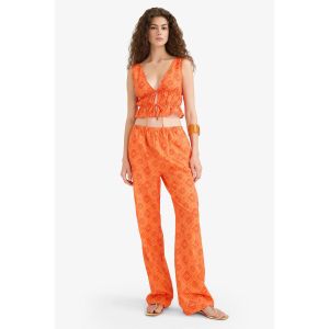 Defacto Woman Straight Trousers - Orange