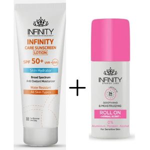 Infinity عرض انفنيتي صن سكرين لوشن + رول اون 1+1