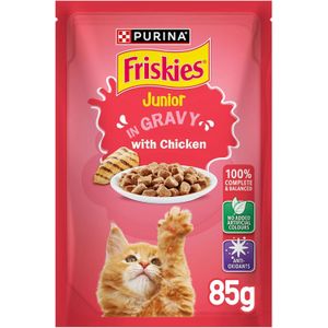 Purina Friskies Chicken in Gravy Junior Wet Cat Food, 85g