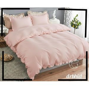 Orchid Cotton Duvet Cover Set with Ruffles –220*240 cm – 3 Pieces