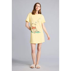 Defacto Regular Fit Crew Neck Winnie The Pooh Licensed Knitted Dress