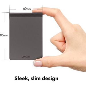 Lexar هارد SSD خارجي محمول 512 جيجابايت موديل SL200 من ليكسار، وسيط تخزين ذو حالة ثابتة، قراءة حتى 550 ميجابايت في الثانية، وكتابة 400 USB نوع سي (LSL200X512G-RNNNG)،