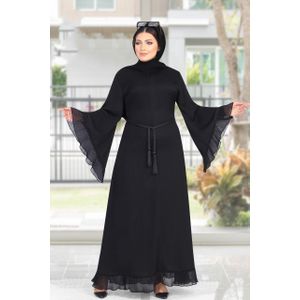 عباية خليجى خروج حريمى سوداء حرير سعودى