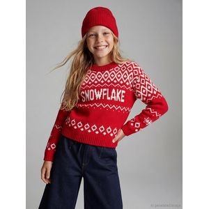 LC Waikiki Crew Neck Patterned Girl's Knitwear Sweater