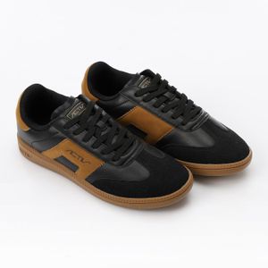 Activ Round Toe Shape Leather Flat Shoes - Copper & Black