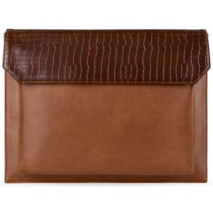 Dipelle  Laptop Sleeve – Compatible with HUAWEI  MateBook 15.6, HP Chromebook 15, Dell Latitude 15.6, Surface Laptop – Crocodile Grain PU Leather Flap Case Bag (Bndqi, 15.6)