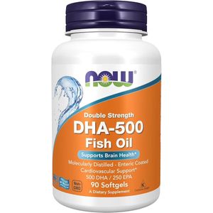 Now مكملات ناو، DHA-500 مع 250 EPA، مُقطّر جزيئياً، يدعم صحة الدماغ*، 90 كبسولة هلامية