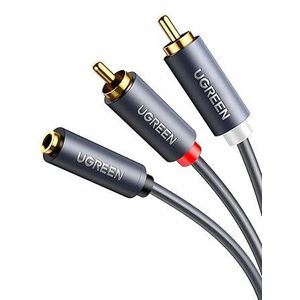 Ugreen  3.5mm Female to 2 RCA Male Audio Cable 1m (Gray) 