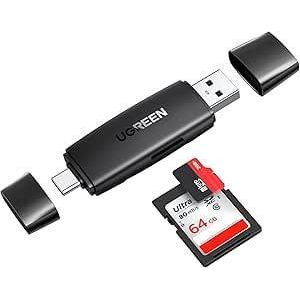 Ugreen  (80191) CM304 2-in-1 USB-C/USB-A 3.0 SD/TF Multifunction Card Reader -Black