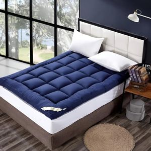 مرتبة تتناسب مع مرتبة تطرية بمواصفات فندقية - مقاس( 150x200) - ارتفاع 7سم-مريحة وعملية (Navy Blue)، فايبر