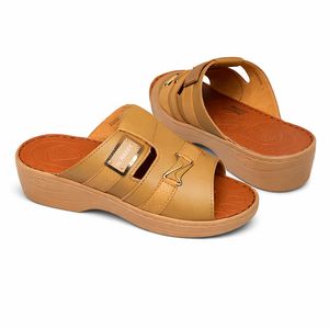 سليبر رجالى بكعب جلد قالب صغير درجة 