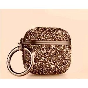 متوافق مع AirPods 3، غطاء واقٍ لامع مزين بحبيبات الماس لامعة لمجموعة AirPods، يحمل ضد الصدمات متين للفتيات والنساء، متوافق مع حافظة شحن Apple AirPods 3