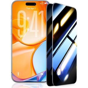 واقي شاشة عالي الخصوصية 9H+ لهاتف iPhone 17 Pro Max، مقاوم للكسر بدرجة عسكرية رقم 1، مصنوع من الزجاج المقوى، مضاد للتجسس بنسبة 100%، يدوم لفترة أطول وأكثر متانة من UltraGlass، عبوة من قطعتين
