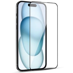 iPhone 15+ Plus Screen Protector, Tempered Glass Film for iPhone 15 Plus 6.7, 9H Mobile Phone Screen Protectors Anti-Scratch Anti-Shatter Anti-Impact Bubble Free Ultra Resistant HD Clear - Black
