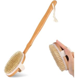 Bare Back Back Brush  Bath Brush for Women  Brown  Natural Bristle  Remove Dead Skin  Dry Brushing Body Brush  Dry Body Brush  Pack of 1
