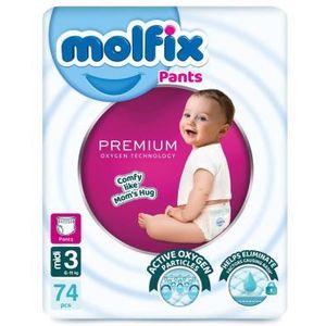 Molfix مولفيكس بريميوم حفاضات بانتس عبوة ميجا ميدى مقاس 3 - 74 حفاضة