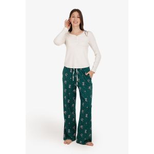 Carina طقم بيجاما بعنق واسع