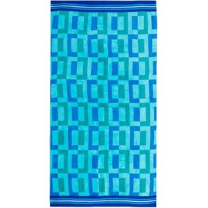 Signoola منشفة شاطئ سيجنولا قطن فاخر تجمع بين الراحة الفاخرة والأداء العملي مقاس 90 * 170 سم -  مربعات نصفية أزرق فاتح.