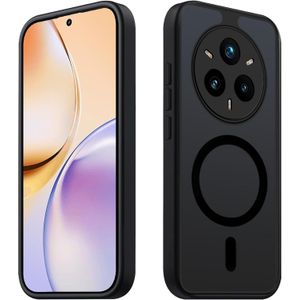 جراب مغناطيسي من تاورور لموبايل ريلمي 14 برو بلس الجيل الخامس 5G، جراب شفاف غير لامع لموبايل ريلمي 14 برو + بولي كربونات، جراب حماية رفيع مضاد للخدش من البولي يوريثين الحراري، اسود