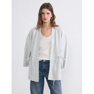 LC Waikiki Shawl Collar Linen Blend Women's Kimono