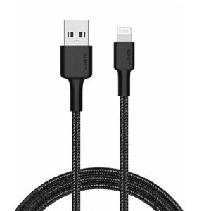 Aukey كابل USB-A إلى Lightning مضفر من النايلون، معتمد من MFi، شحن سريع