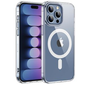 جراب شفاف TPU لهاتف iPhone 15 Pro، متوافق مع ملحقات MagSafe، حماية ماصة للصدمات، فتحات دقيقة للوصول إلى الأزرار والمنافذ - شفاف